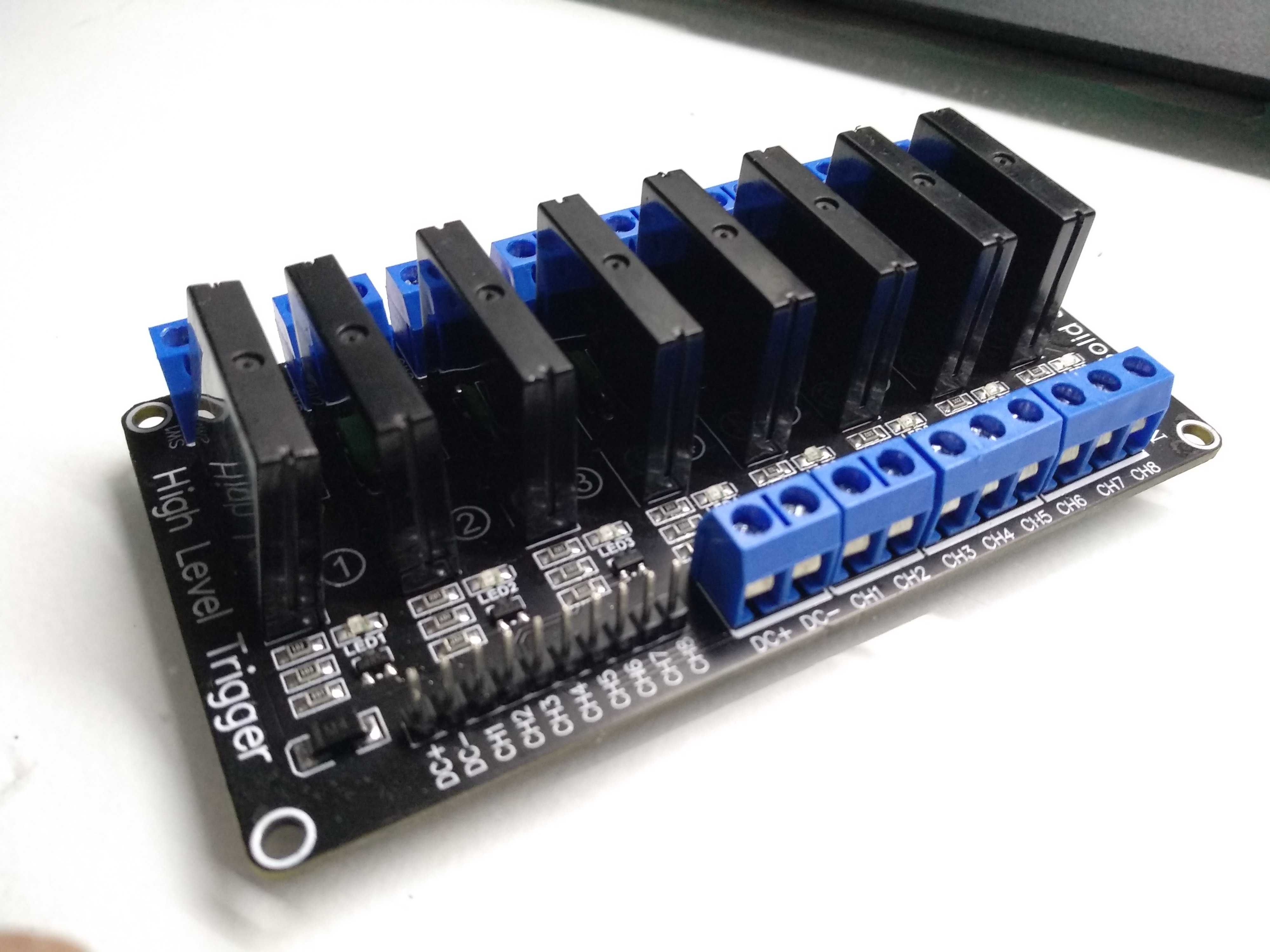 Módulo de relé de 5v dc de 8 canais, estado sólido