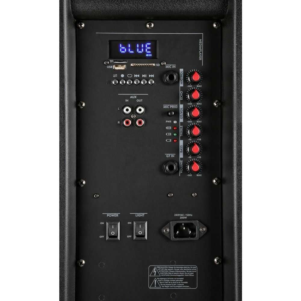 Kolumna aktywna przenośna Fenton FT215LED USB/BT+mikrofony