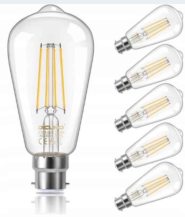 Żarówki DiCUNO Edison B22 6W x5