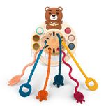 Ośmiornica, ciągnące sznurki - zabawka sensoryczna, gryzak, Montessori