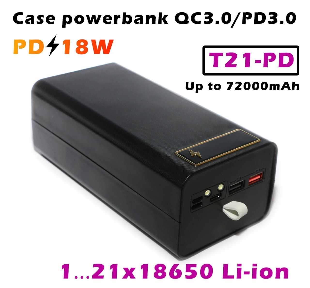 Корпус повер банк Case PowerBank T21-PD 21*18650 up to 72000mAh