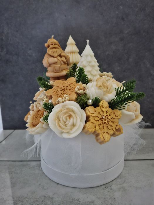 Świąteczny box ze świeczek sojowych – rękodzieło