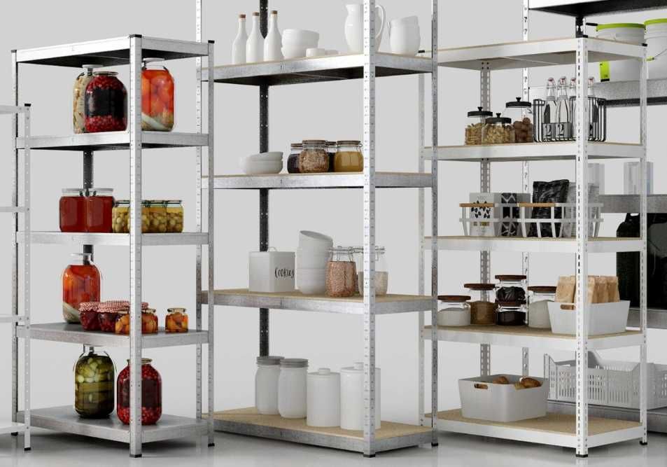 Стеллаж Бюджет 180x90x40см оцинкованный, черный. погрузка 175кг/полка