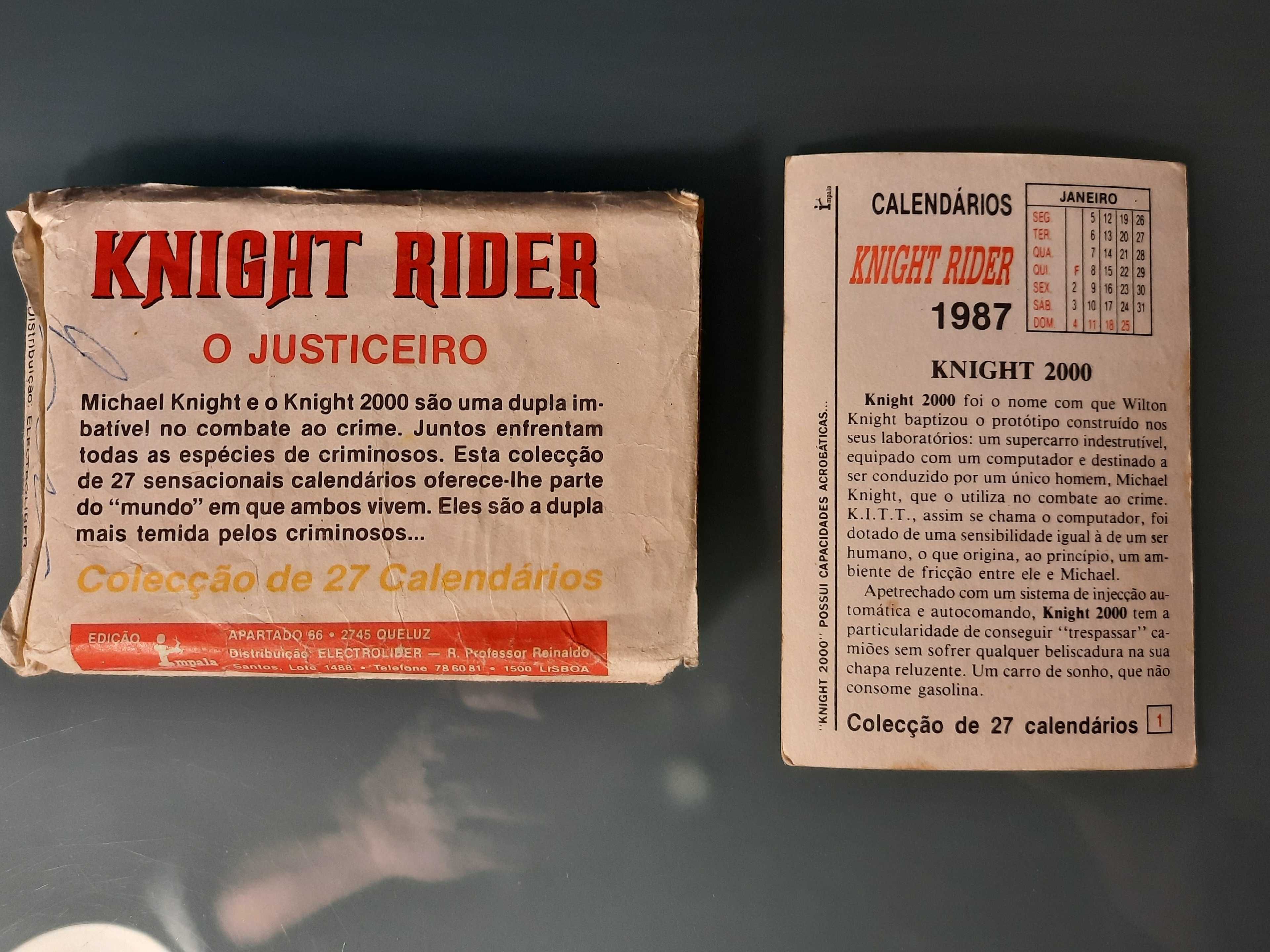 "Knight Rider - O Justiceiro" 1987 - Coleção de calendários