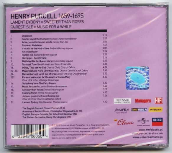 CD Henry Purcell - Lament Dydony