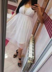 Nowa biała sukienka tiul tiulowa księżniczka 36 s perełki cywilny ślub