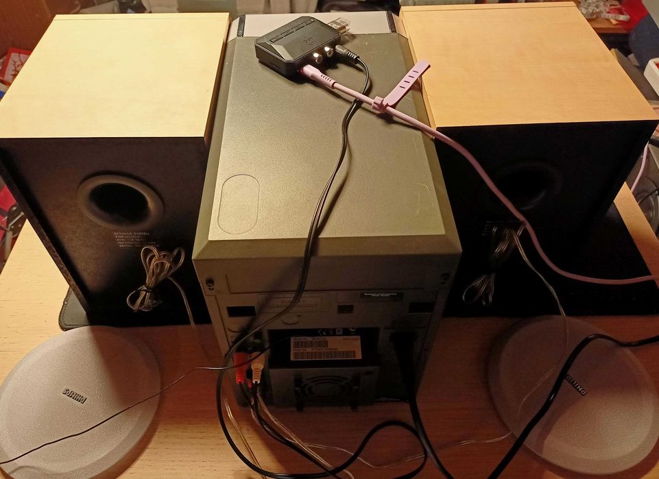 wieża 2x50W Philips MCM7+pilot Bluetooth MP3 kaseta