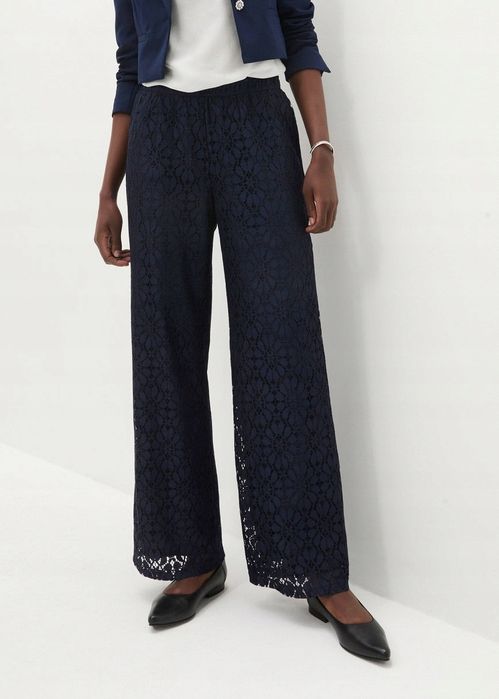 B.P.C spodnie granatowe koronkowe proste 40.