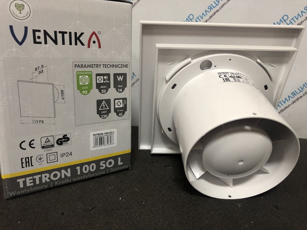 Бытовой дизайнерский вентилятор/ Tetron 100 So L / подшипник/ вентс