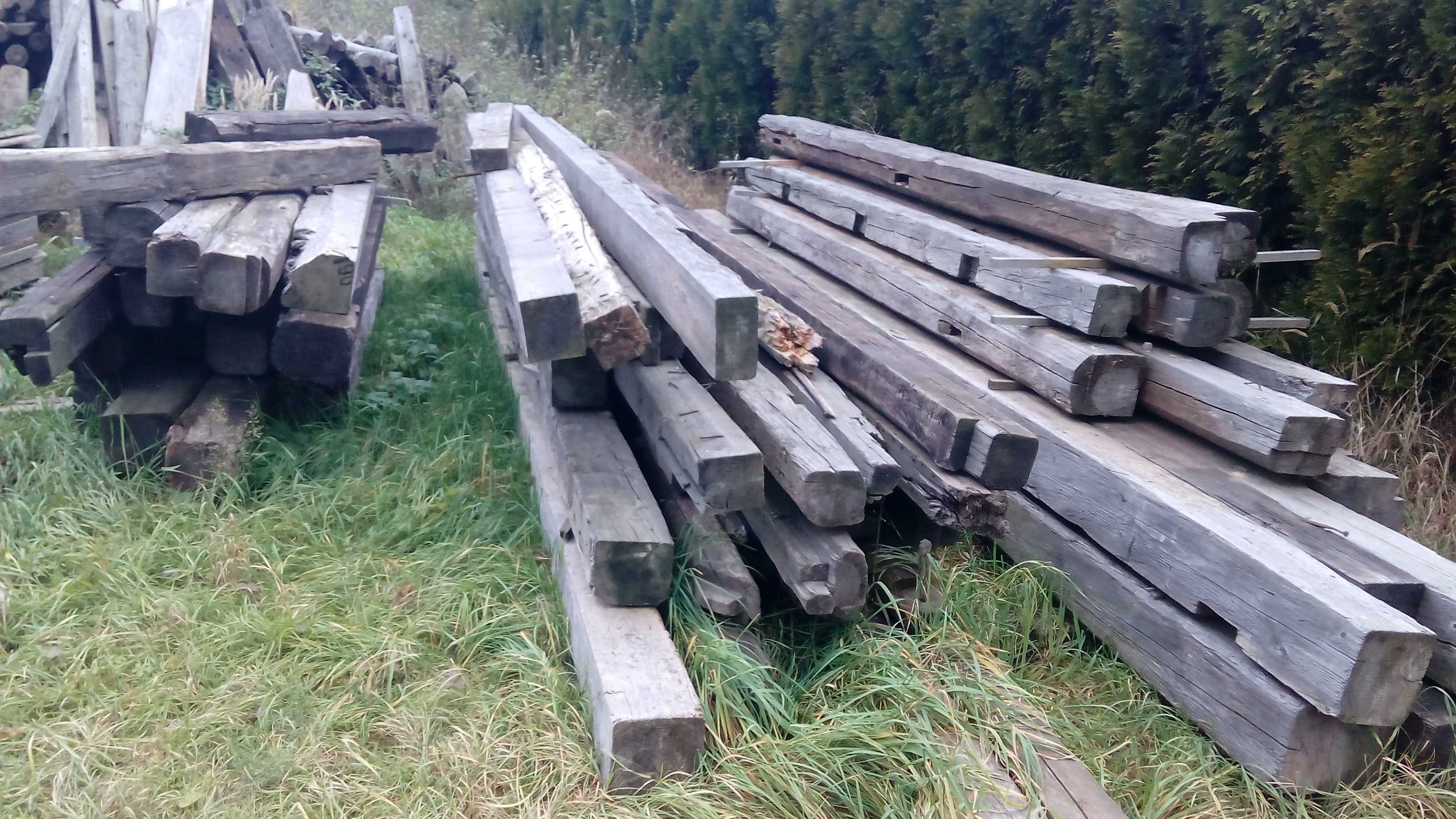 Drewno belki, krokwie, deski ze starej stodoły