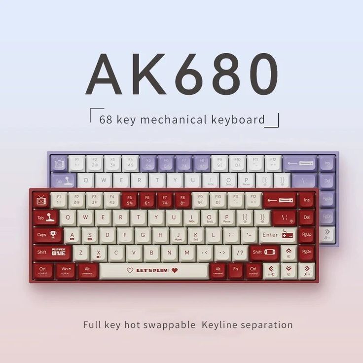 Клавіатура Ajazz ak680 purple white нова