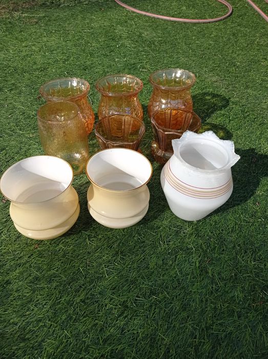 Szklane klosze do lampy PRL