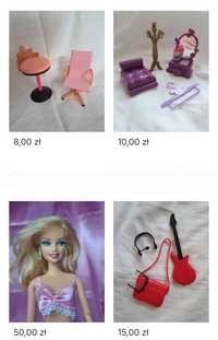 Lalki/ubranie/monster high/Barbie/90s/my scene/meble/akcesoria/jedzeni