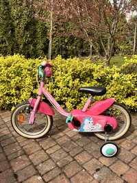 Rowerek dziecięcy z jednorożcem różowy z dodatkowymi kółkami