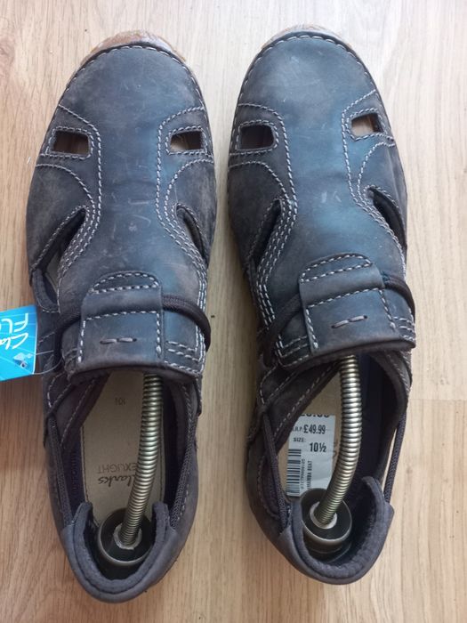 Мужские новые кожаные летние мокасины Clarks 45 p.