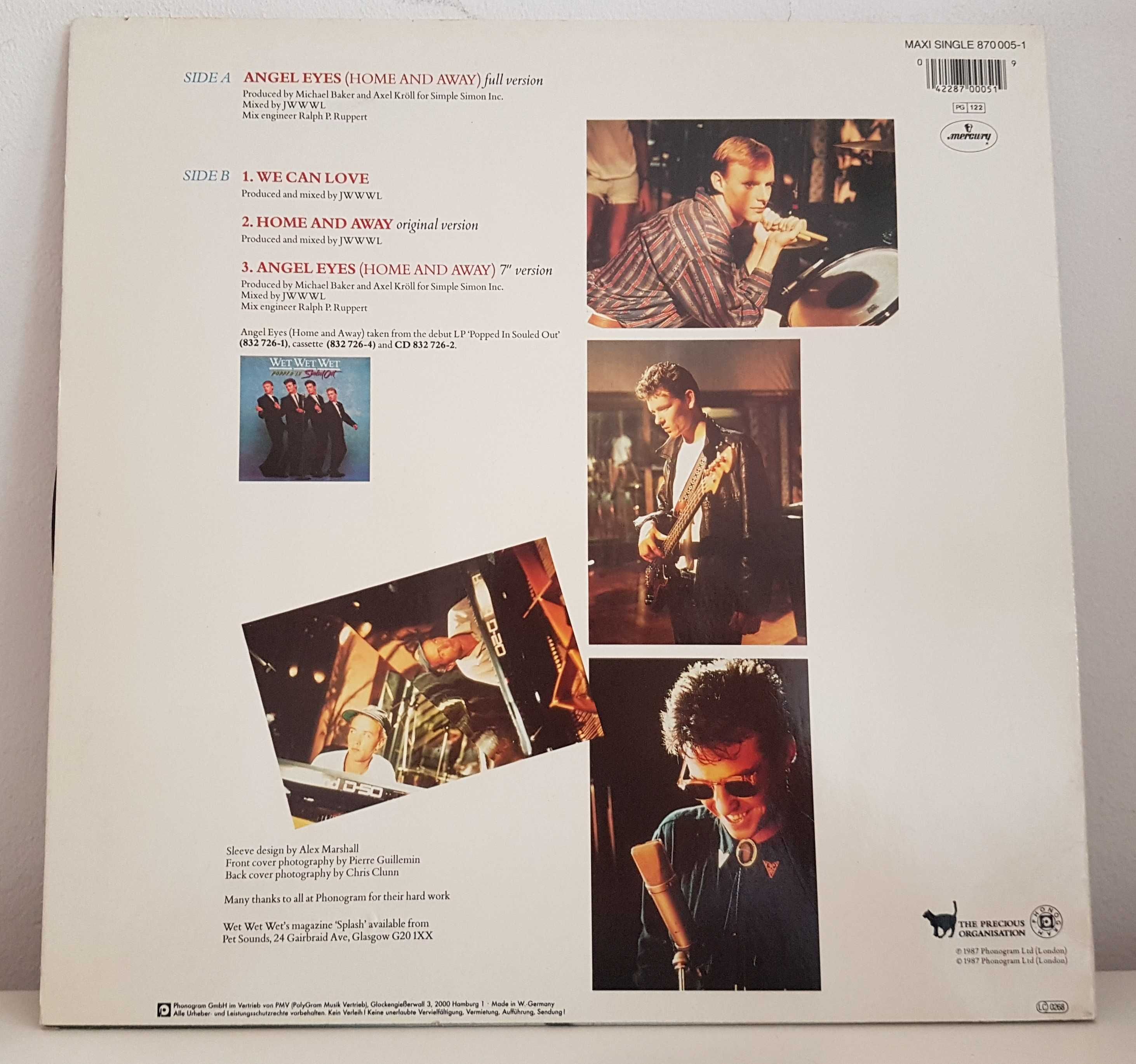 Winyl Wet Wet Wet Angel Eyes (Home and a way) Maxi Single