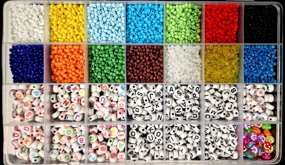 Duży zestaw do projektowania bransoletki koraliki literki