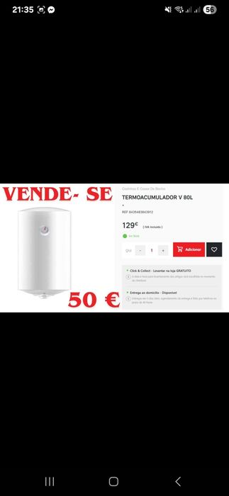 Termoacumulador 80lts