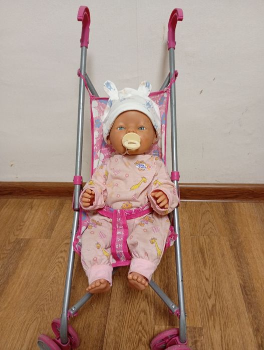 Кукла-пупс детская игрушка и к ней коляска