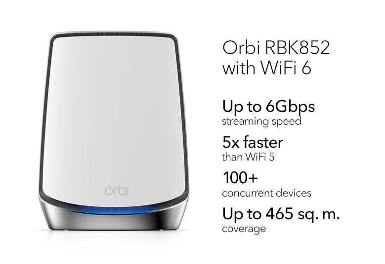 Sistema Mesh NETGEAR Orbi RBK852 AX6000 Wifi 6