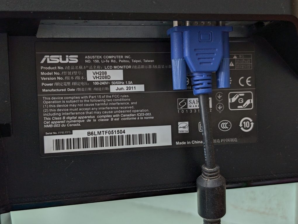 Монітор Asus VH208D 20 "