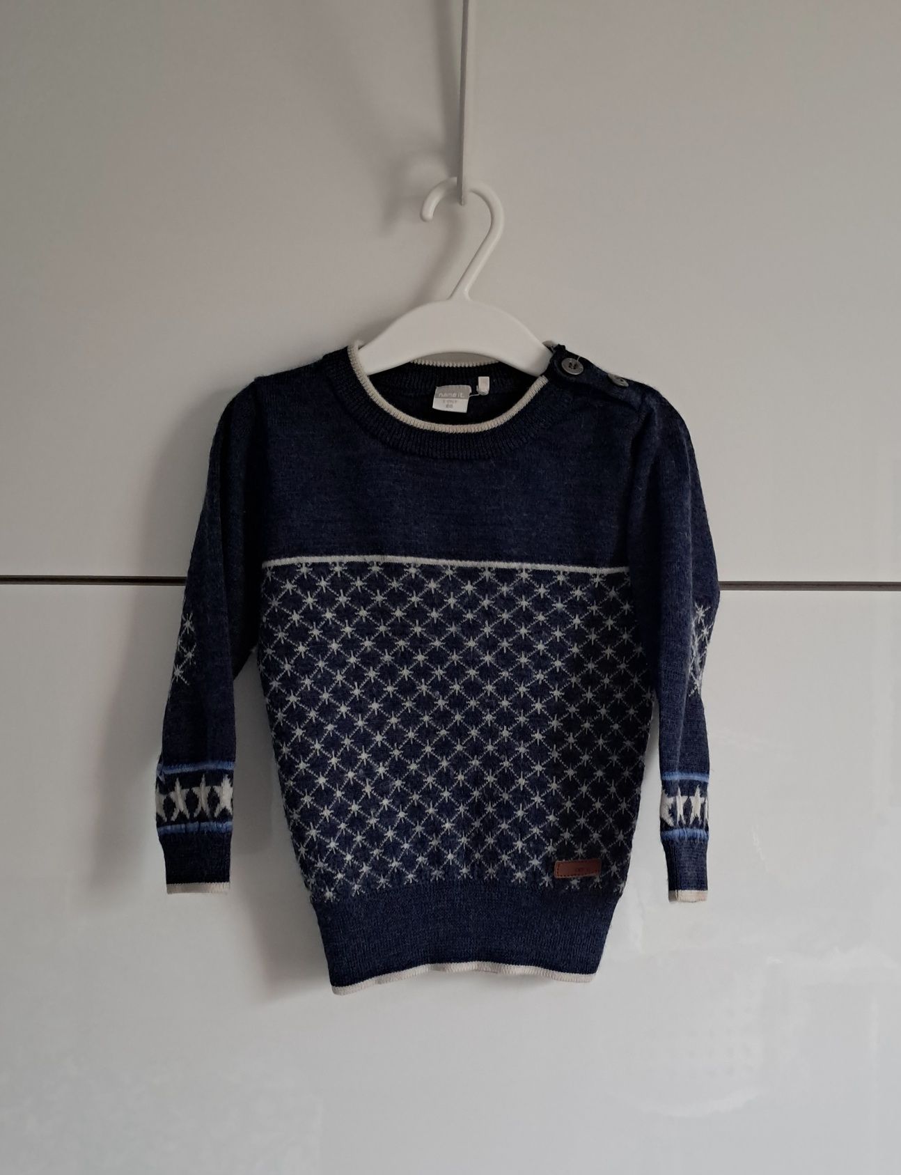 Sweterek 100% Wełna Merino Name It r 86