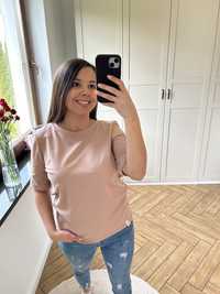 Koszulka damska t-shirt nude bawełna lenoshka