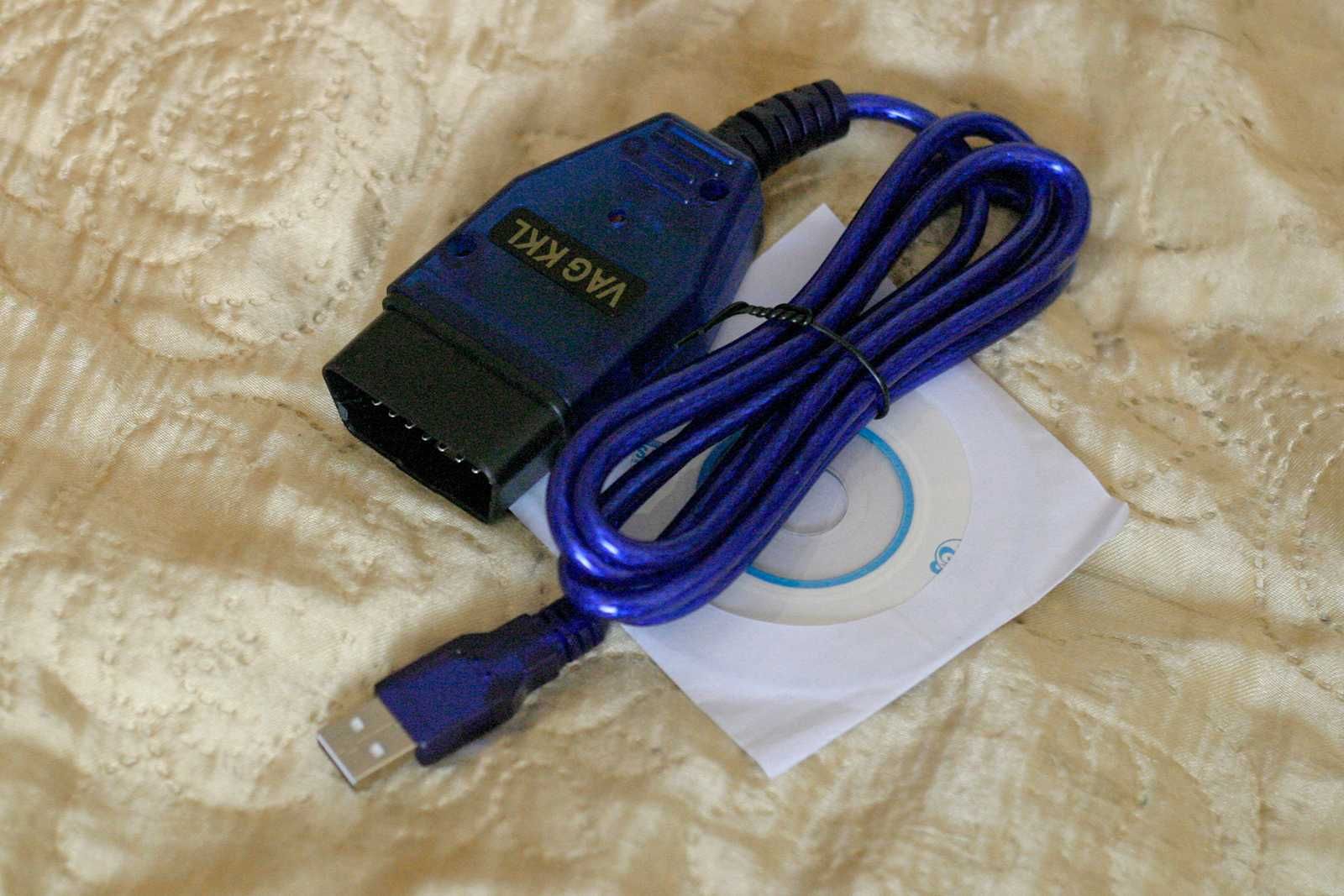 USB-сканер "мозгов" OBD2, диагностика ЭБУ, VAG COM 409.1 USB Cable