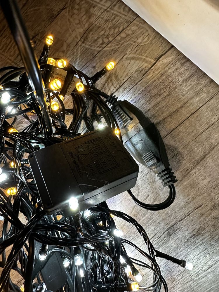 Dwa komplety lampek choinkowych 2x100 LED Ciepłe i zimne