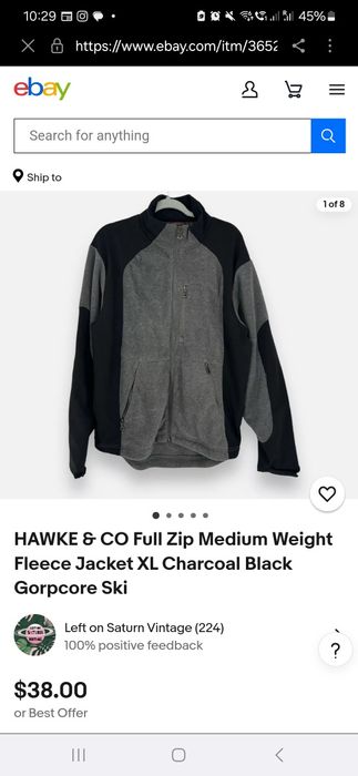 Куртка-толстовка мужская флис HAWKE&Co, M-L, теплейшая