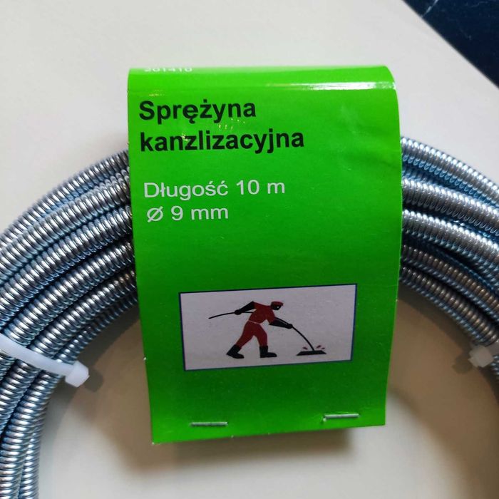 Sprężyna kanalizacyjna do udrażniania rur fi9mm 10m - nowa