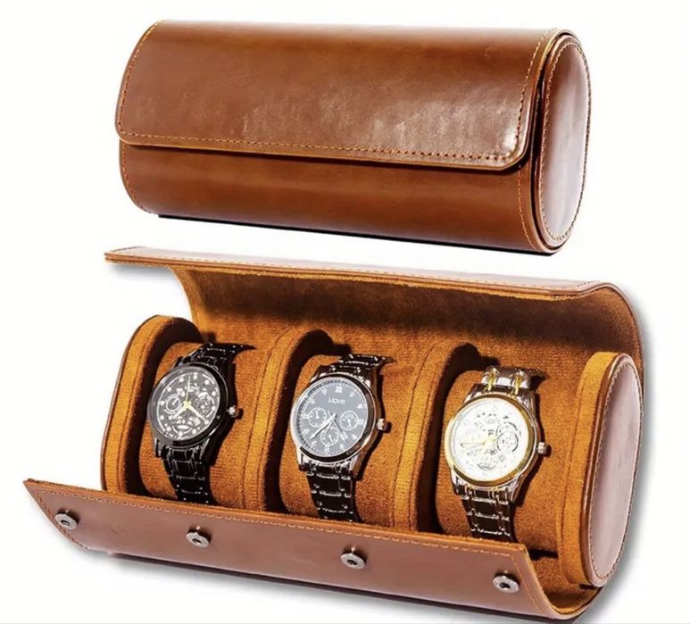 Estojo de Relógios em Couro