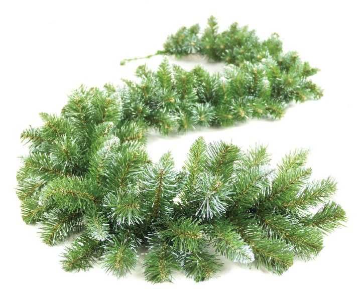 GIRLANDA ANNA choinkowa sztuczna zielona bielona 100 cm Dekoracja