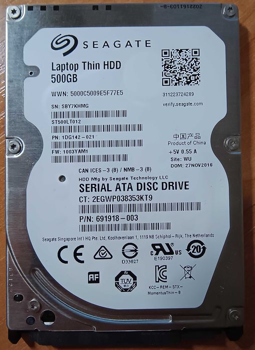 Жорсткий диск Seagate HDD 500GB ST500LT012-SBY7KHMG 2.5 SATA II