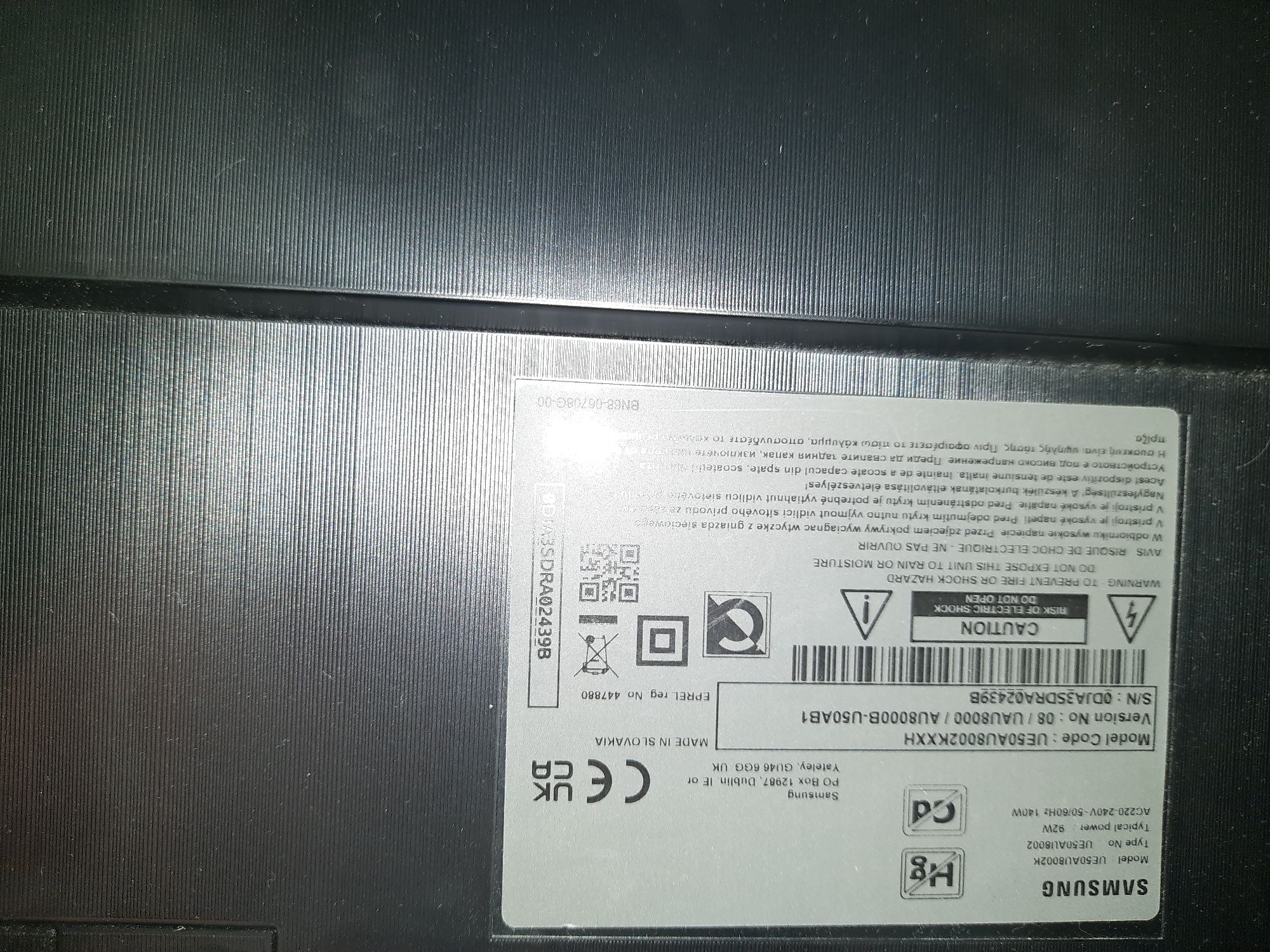 Samsung 50au8002k na części
