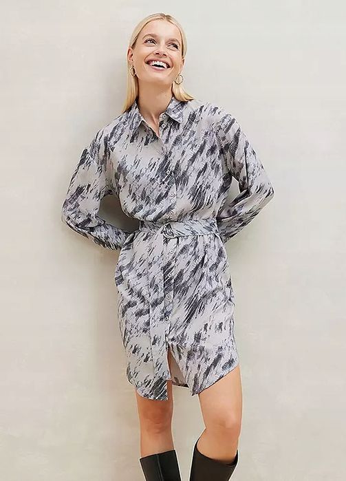 B.P.C sukienka szmizjerka z paskiem we wzory ^50