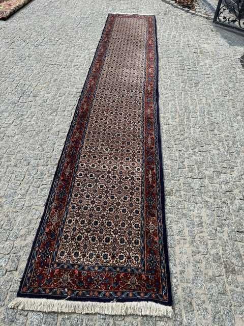 Kaszmirowy chodnik dywan perski r.tkany Iran Moud 415x77 galeria14 tyś