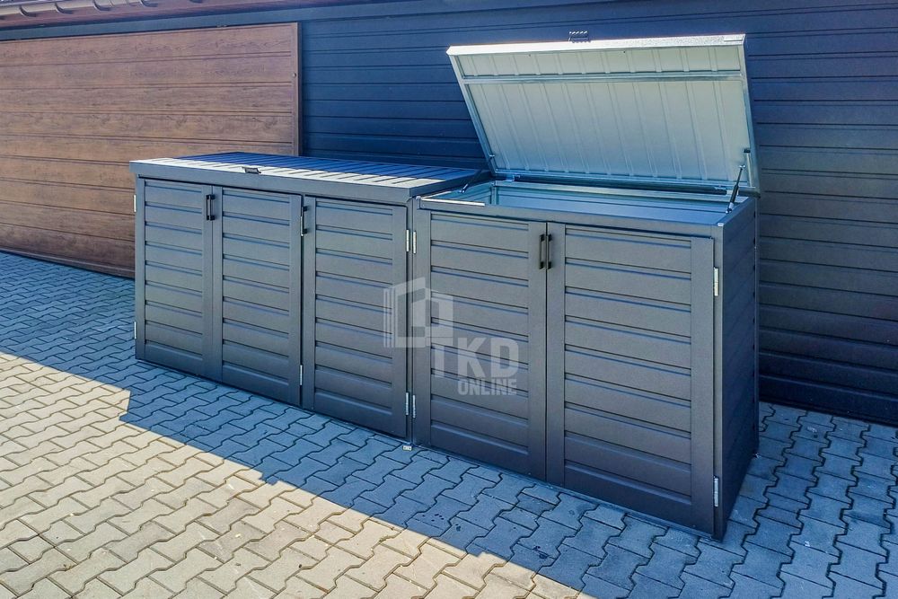 Zabudowa Koszy Na Śmieci Wiata  Obudowa 345X80X120 Cm 5X240L  Tkd349