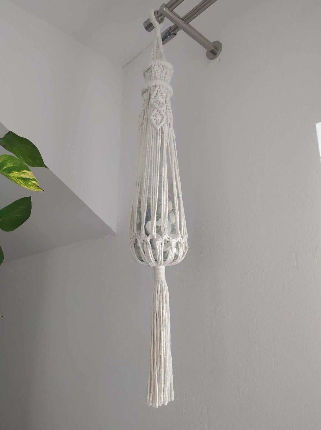 Piękny boho lampion latarnia DIY rękodzieło handmade makrama macrame