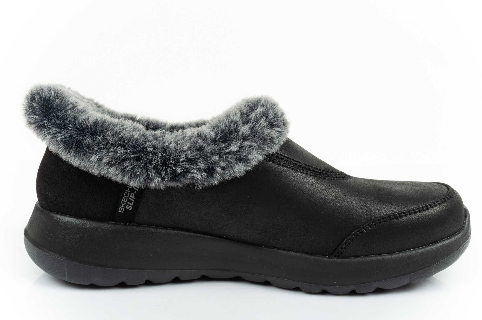 Buty zimowe Skechers ON-THE [175490/BKGY] SLIP-IN