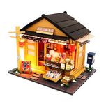 Diy Mini drewniany domek Sklep Spożywczy meble oświetlenie