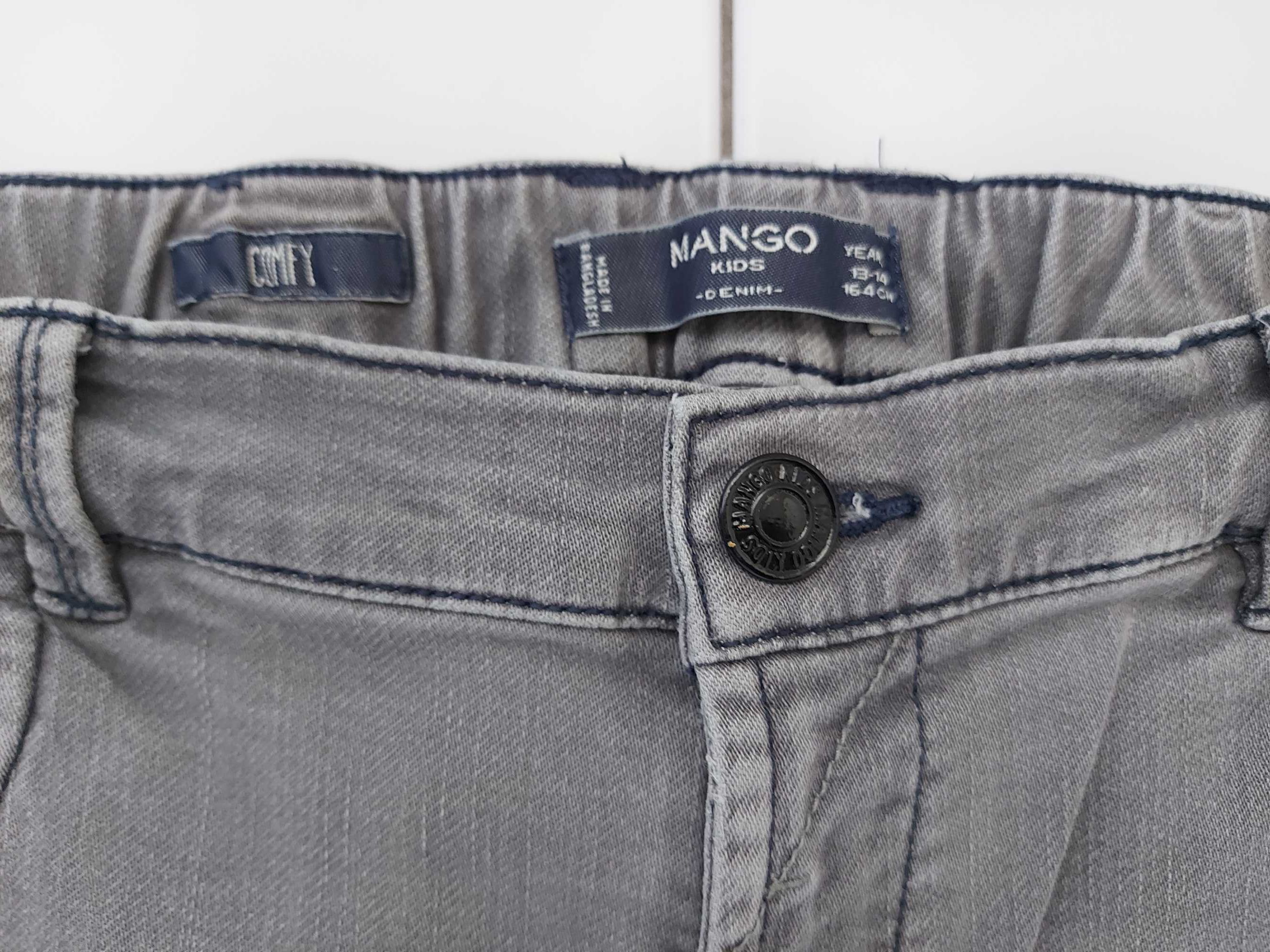 Spodnie dżinsy jeansy stretch Mango szare rozm.13-14lat, 164cm