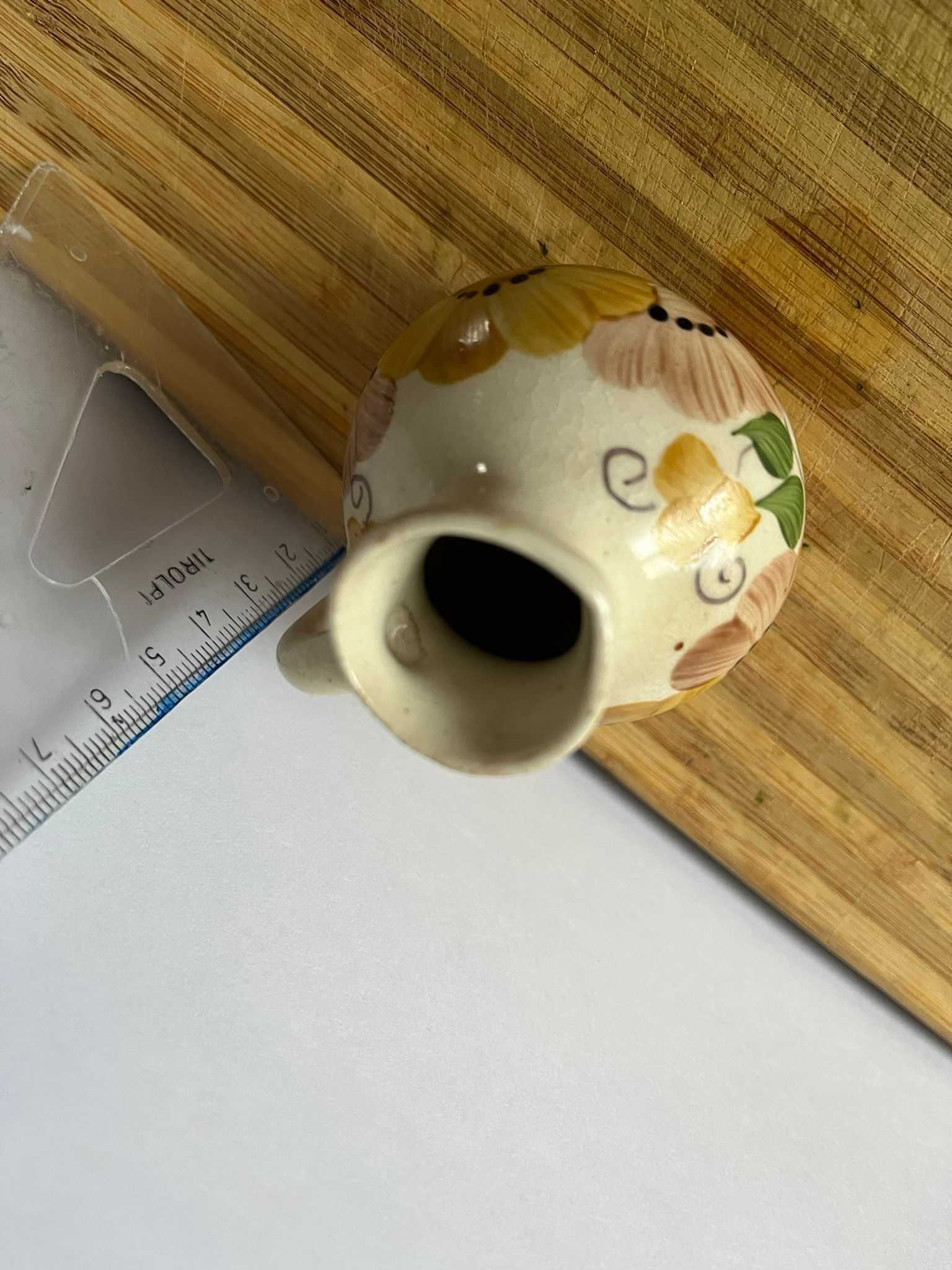 Vintage Dzbanuszek Retro z Decoupage, Unikalny Wazonik Pęknięcia Crash