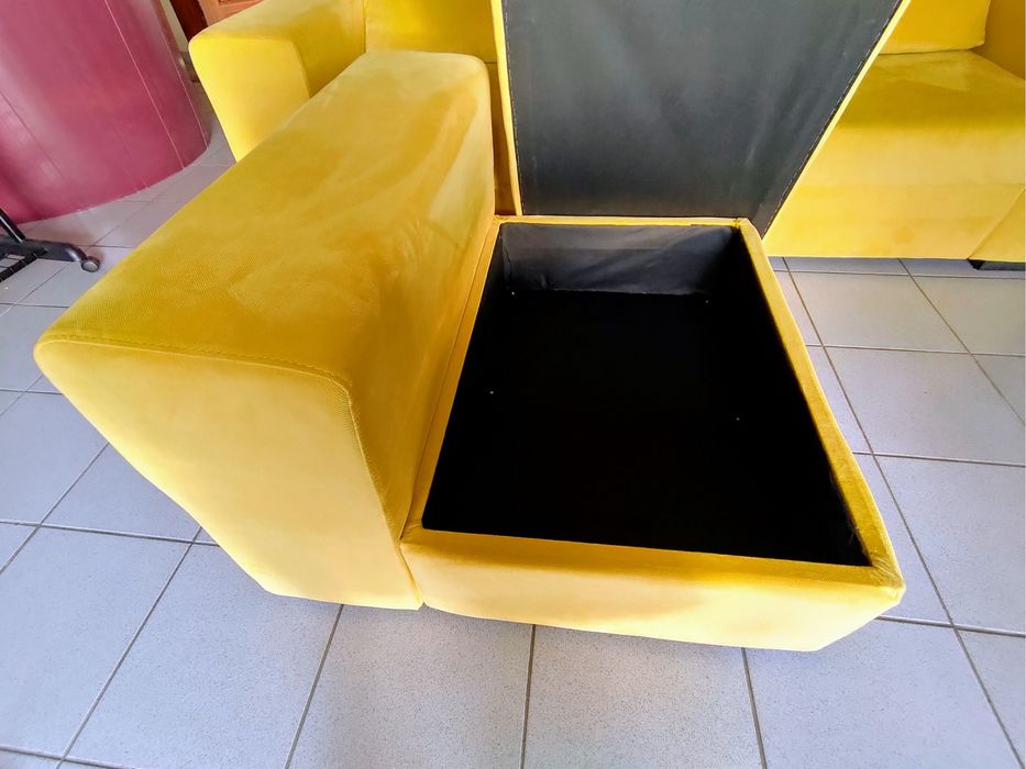Sofa de 3 lugares com chaise longue amovivel