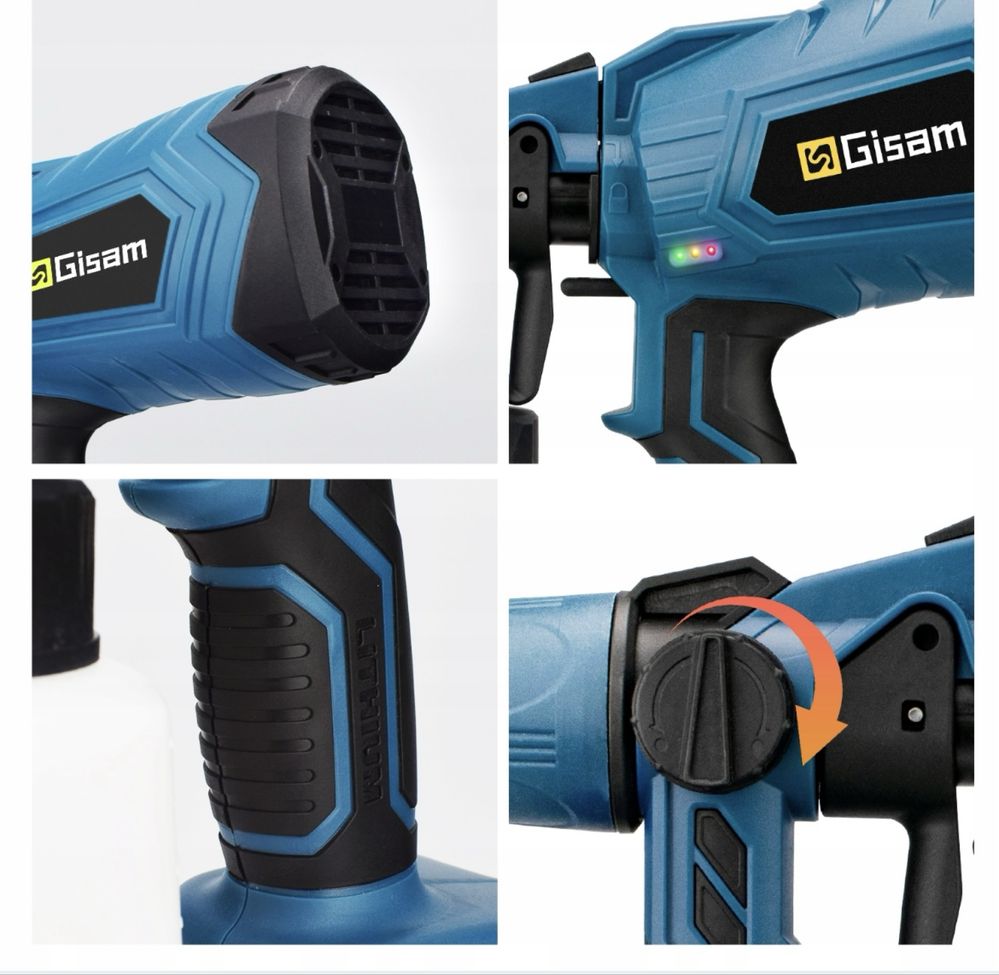 Pistolet do malowania natryskowego plus alumlator x2 zasilacz