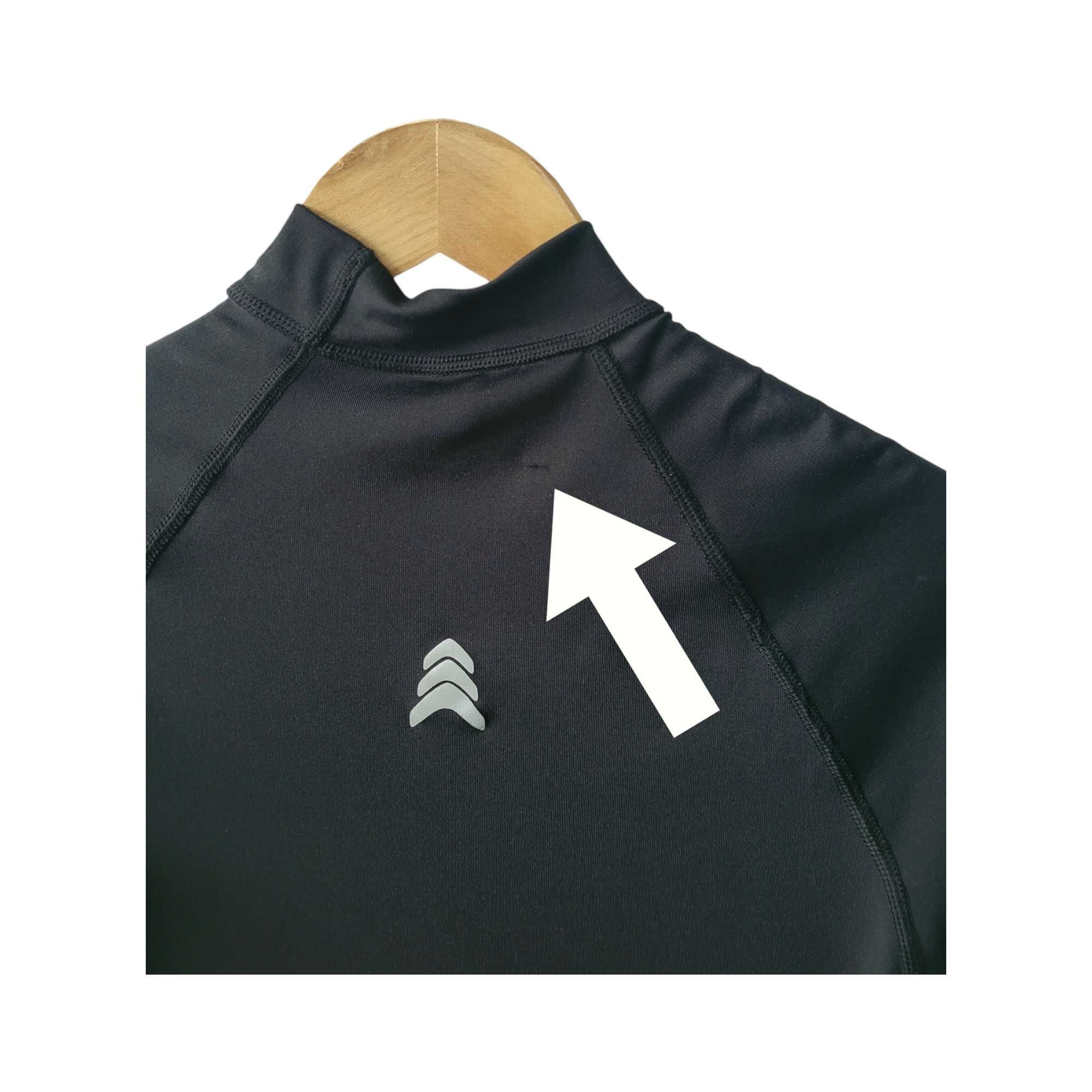 Czarna sportowa bluzka damska M termoaktywna z jonami srebra półgolf