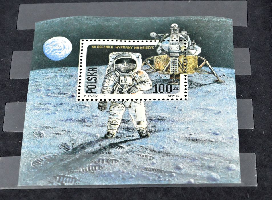 20. rocznica pierwszego lądowania na Księżycu - bloczek pocztowy