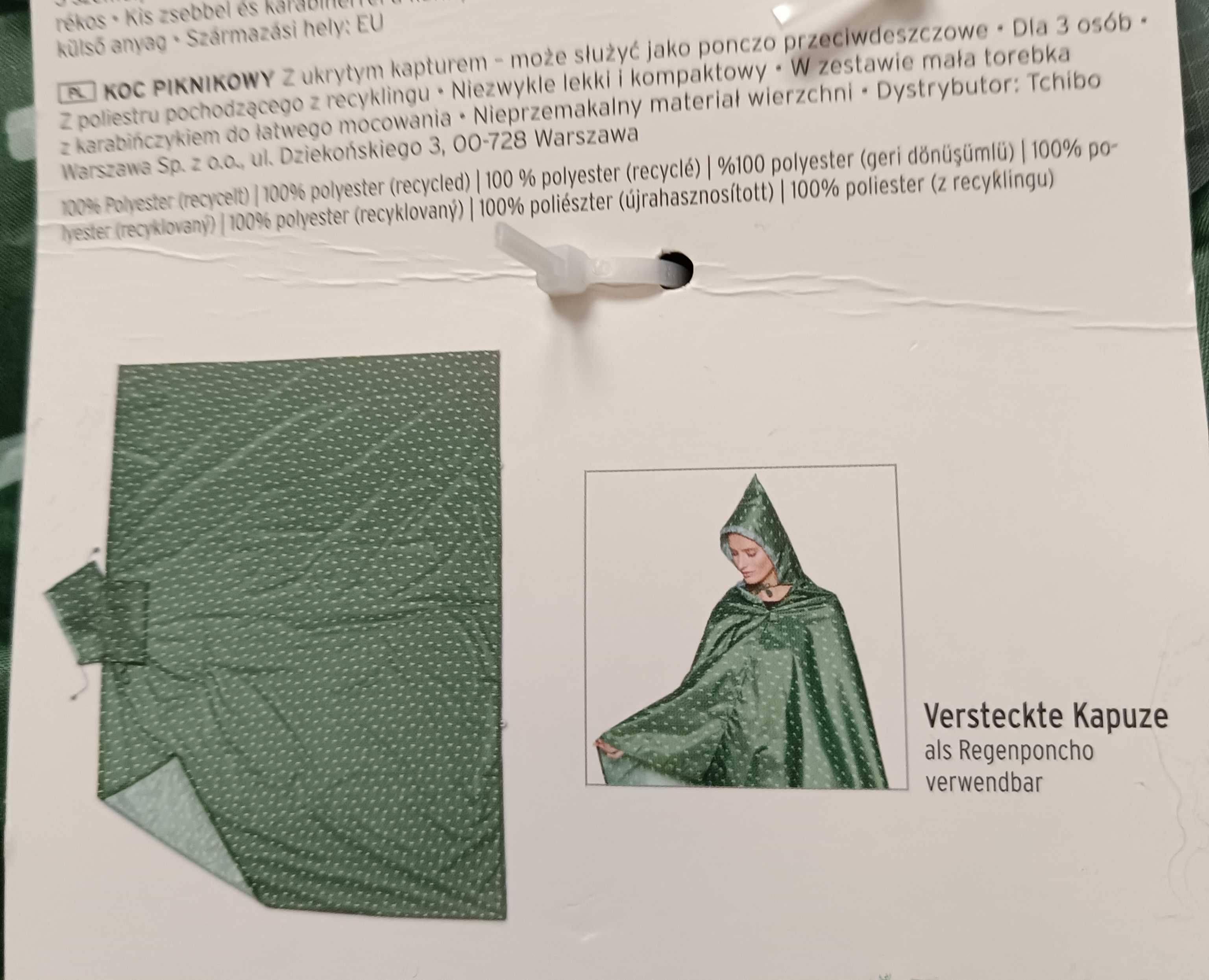 Mata piknikowa lub ponczo przeciwdeszczowe