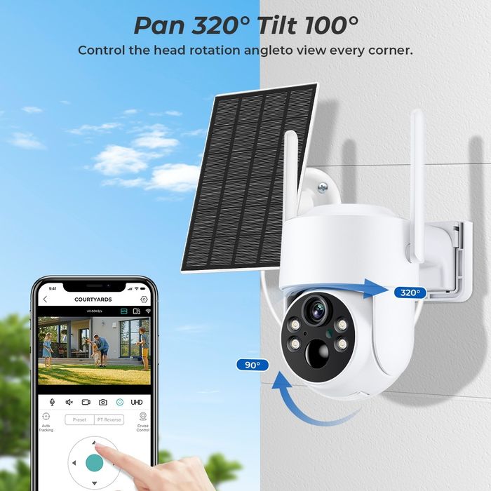 Камера WIFI автономная 6 mp с аккумуляторами и солнечной панелью