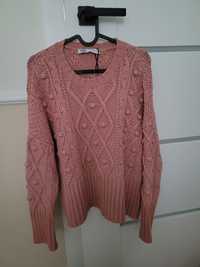 Różowy sweterek zara damski